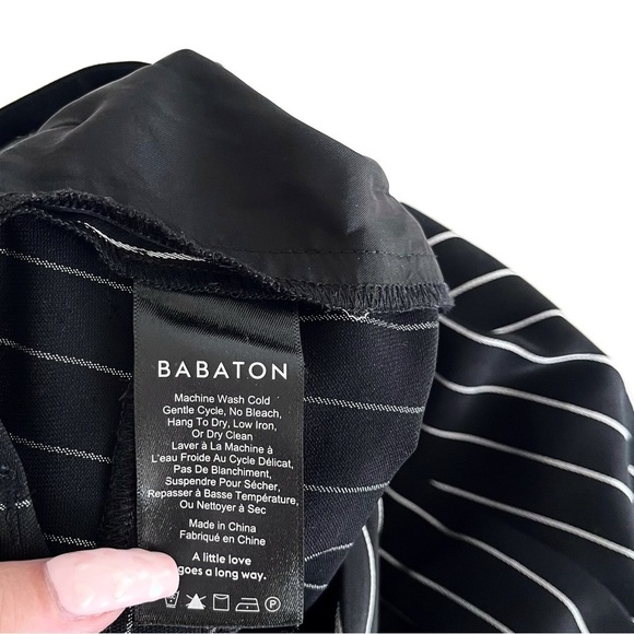 BABATON | Modesto Pinstripe Trouser Pants Black White Size 00 - Picture 11 of 12